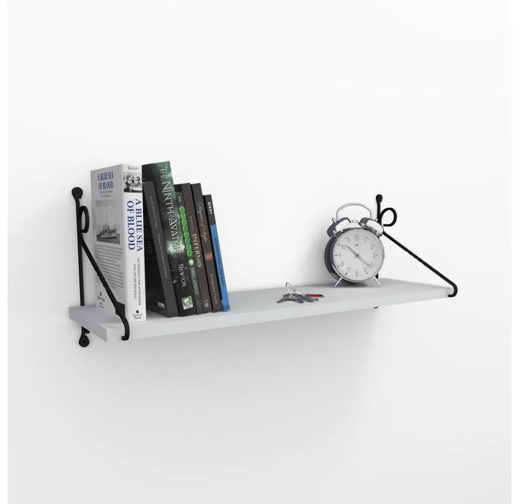 Nástenná polica SERAMONI 27x72 cm biela