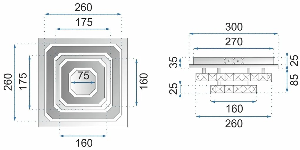 Krištáľové stropné svietidlo Plafon LED 24W APP409-C APP410-C