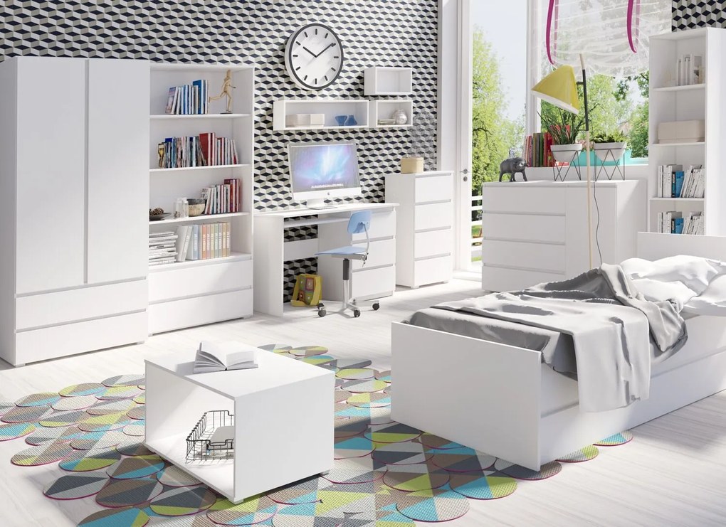 Moderná jednolôžková posteľ Cosmo C08 80 cm - biela