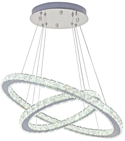 LED Stmievateľný luster na lanku LED/115W/230V 3000-6500K strieborná + DO