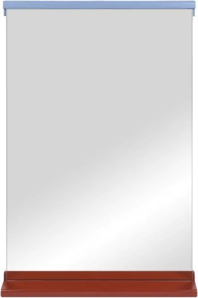 Nástenné zrkadlo s poličkou s dreveným rámom 50x75 cm Lun – noo.ma