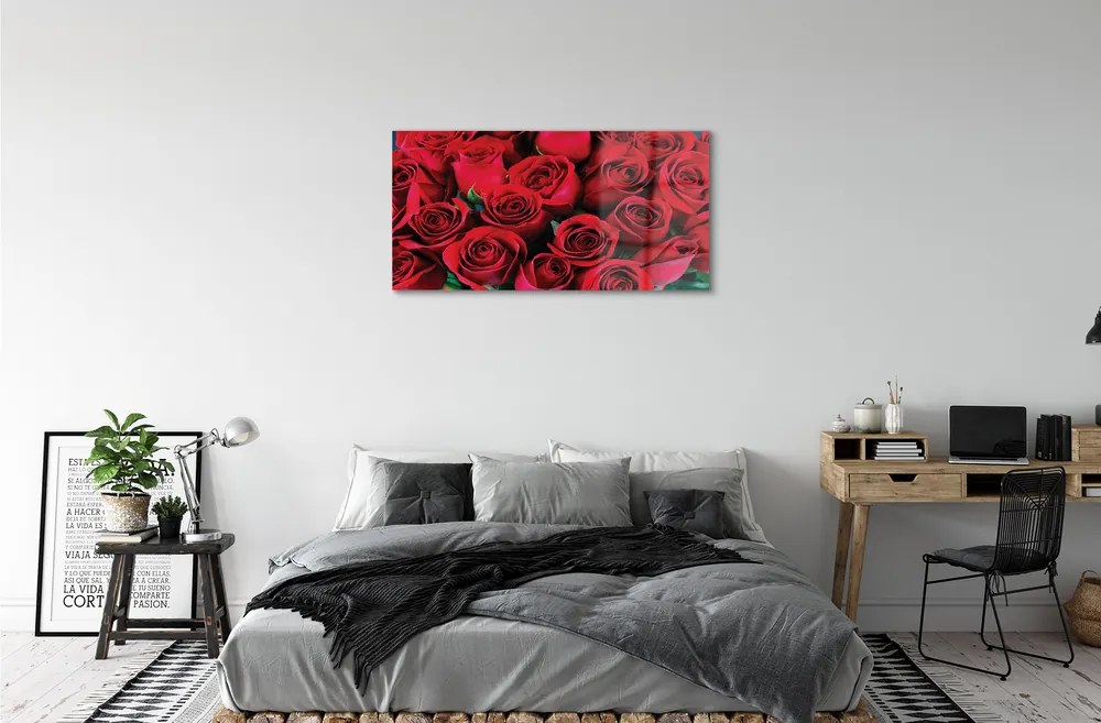 Obraz na skle ruže 140x70 cm