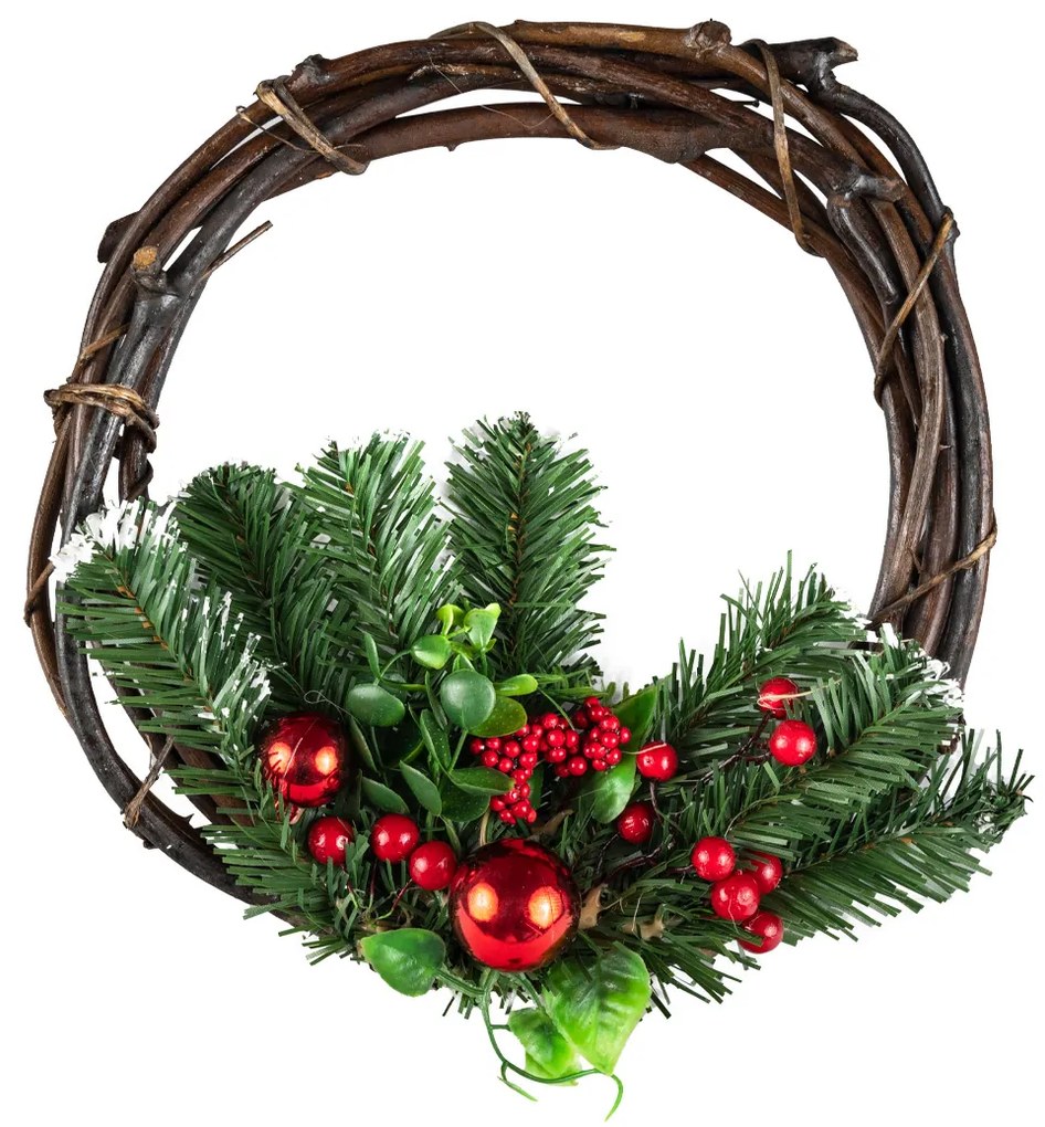 Bestent Vianočný veniec 30cm s jarabinou