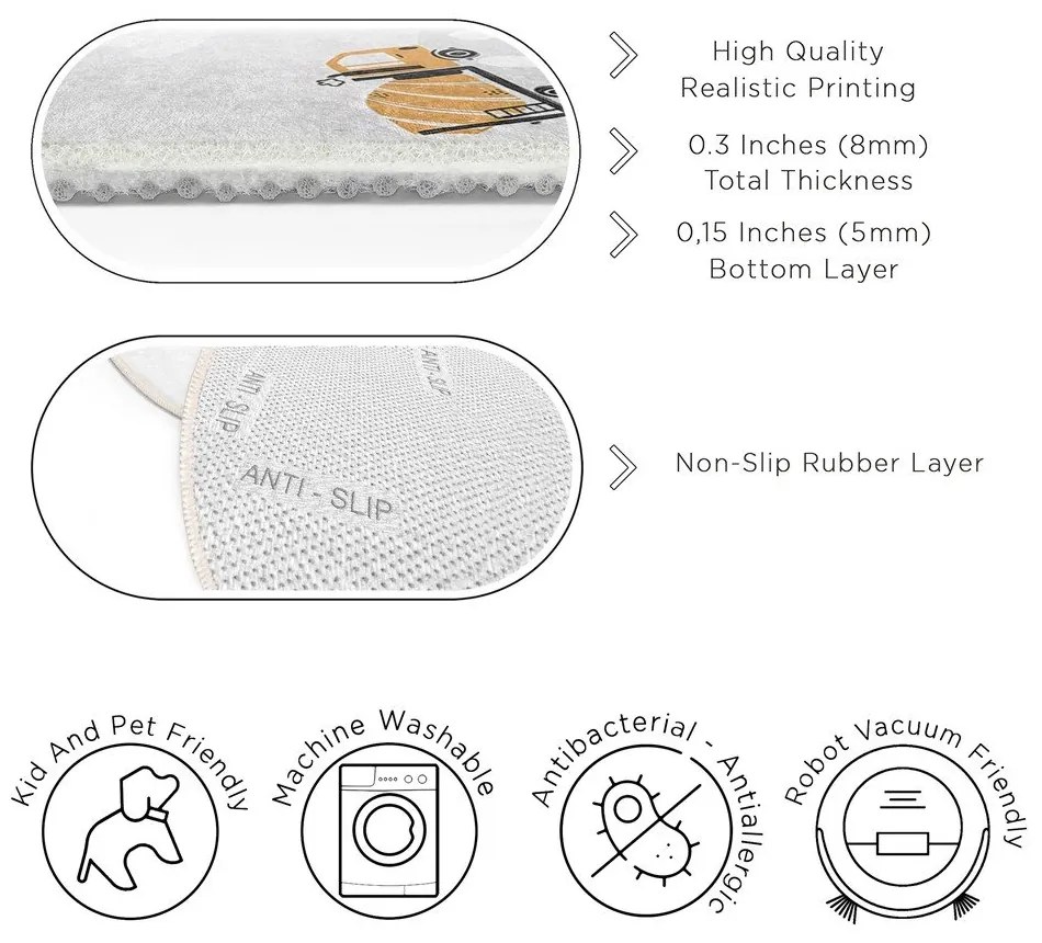 Prateľný detský koberec ø150 cm Snowy Hills – Mila Home