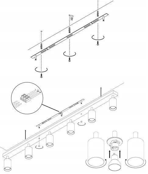 Bodové svietidlo ANGIE 6xGU10/35W/230V biela