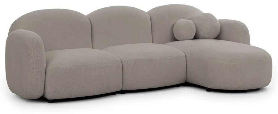 Sivá rohová pohovka z textílie buklé (pravý roh/s leňoškou) Orbit – Ropez
