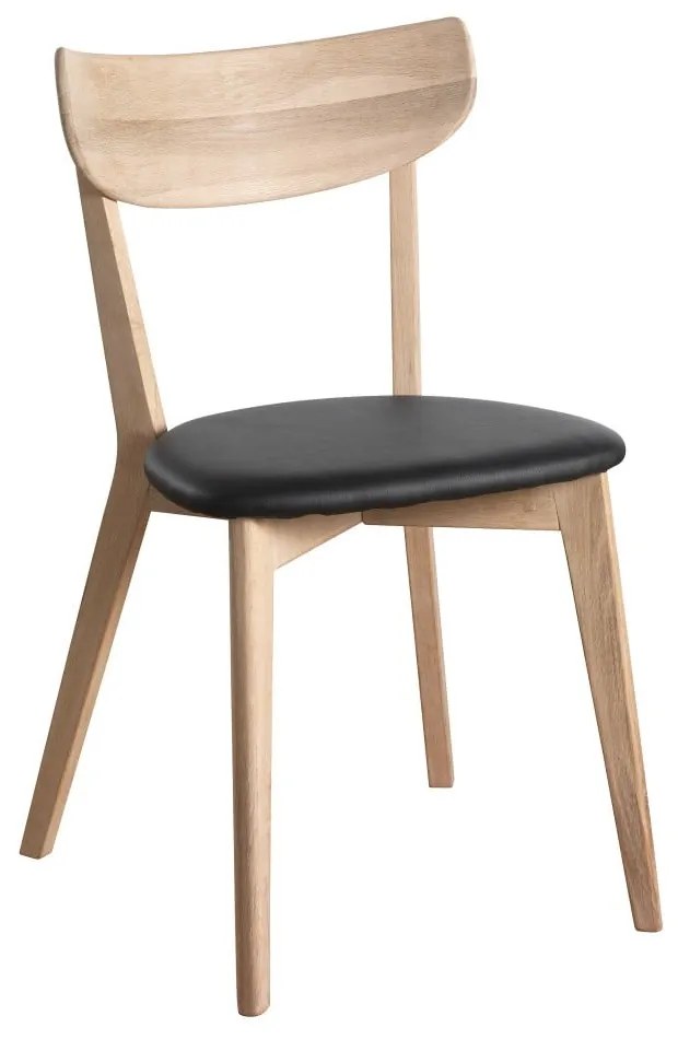 Hnedá dubová stolička s čiernym sedákom Rowico Aegi