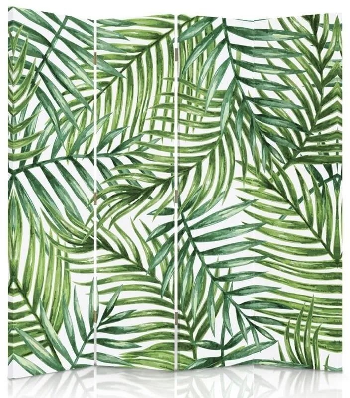 Ozdobný paraván Zelená zeleň příroda - 145x170 cm, štvordielny, obojstranný paraván 360°