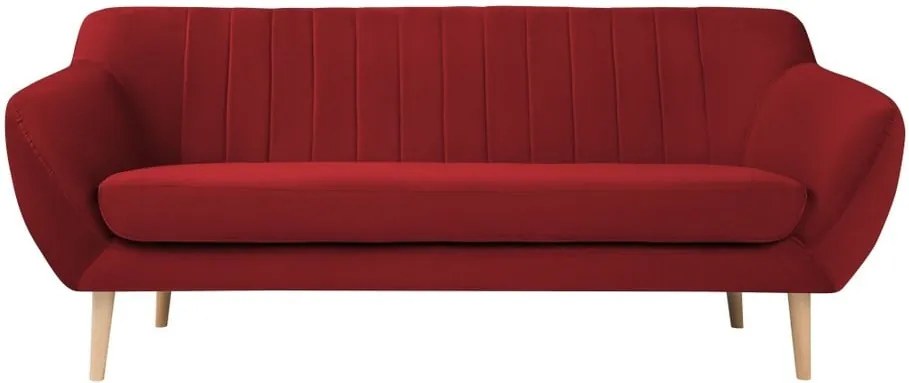 Červená zamatová pohovka Mazzini Sofas Sardaigne, 188 cm