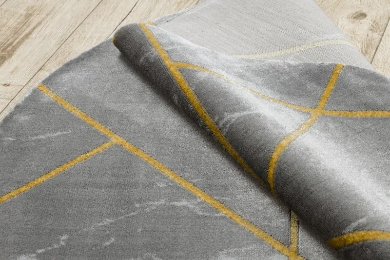 Kusový koberec Emerald geometric 1012 grey and gold kruh, 120x120 (priemer) kruh, šedá, chodba / predsieň, Dywany Łuszczów