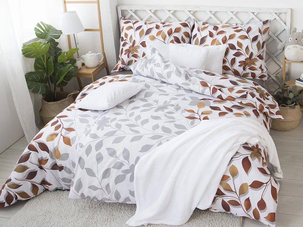 XPOSE® Bavlnené obliečky IVANKA na dve postele - hnedé