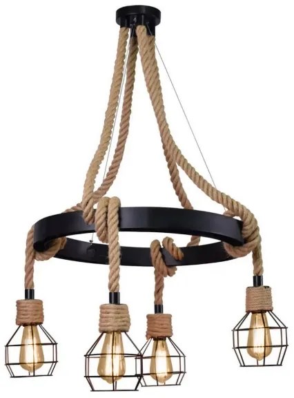 LED Luster na lanku ROPE ALEGRA 4xE27/10W/230V