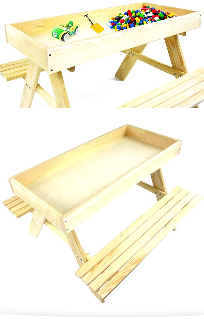 Detský drevený záhradný set + pieskovisko + tabuľa