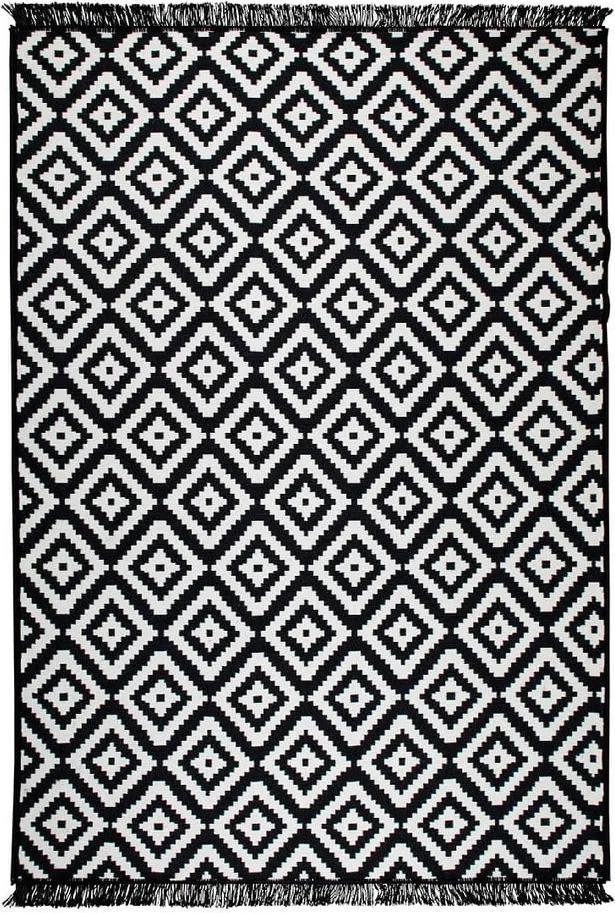 Čierno-biely obojstranný koberec Helen, 160 × 250 cm