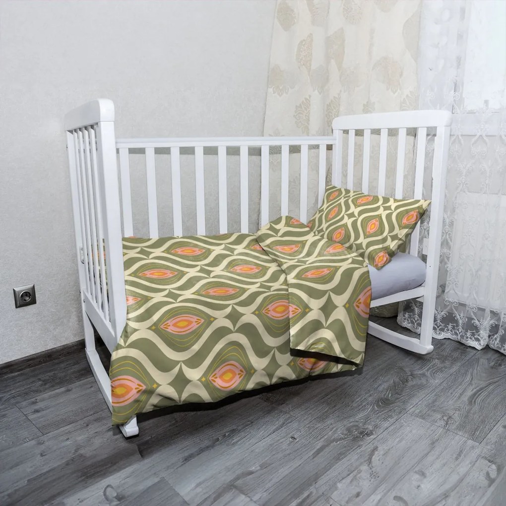 Sablio Mikroplyšové detské obliečky do postieľky Retro ornament - 100x135 / 40x60