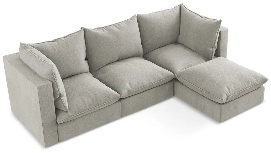 Svetlosivá rohová pohovka (pravý roh/s leňoškou) Manao – Makamii