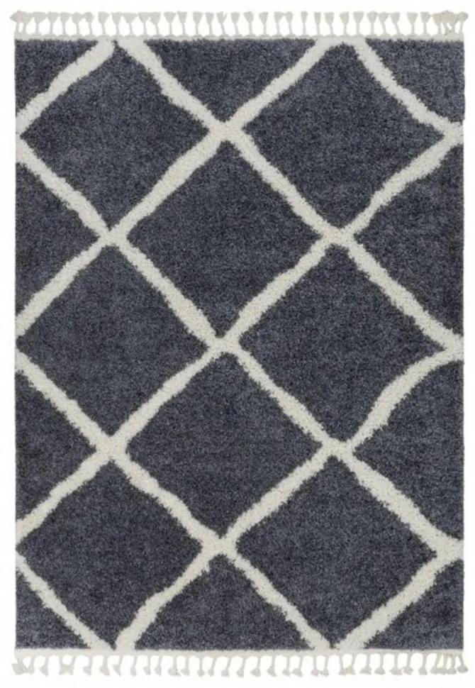Kusový koberec Shaggy  Cross šedý 200x290cm