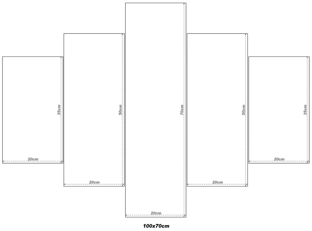 Gario 5 dielny fotoobraz na plátne Rozmery: 160 x 80 cm