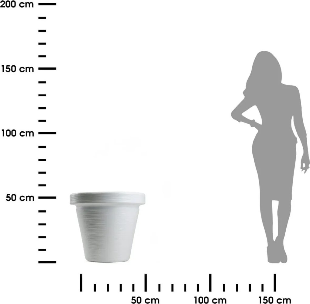 PLASTOVÝ KVETINÁČ SRTIA RIFLO 55X48 CM BIELA