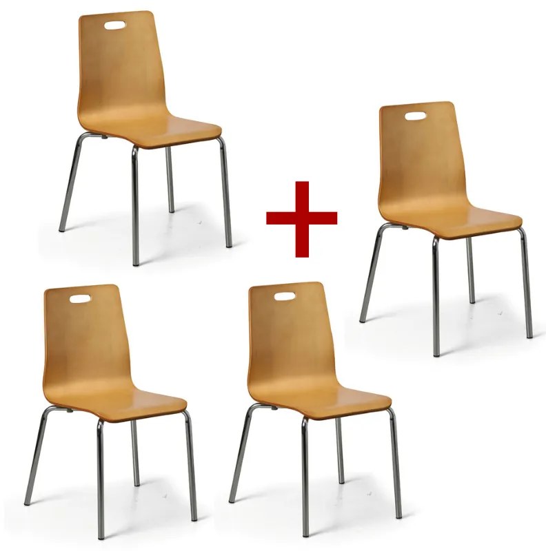Drevená jedálenská stolička BETTY 3+1 ZADARMO, prírodná