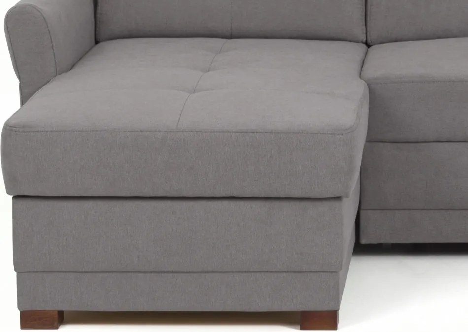 Rohová sedacia súprava Harris, ocelovo šedá látka, ľavý roh