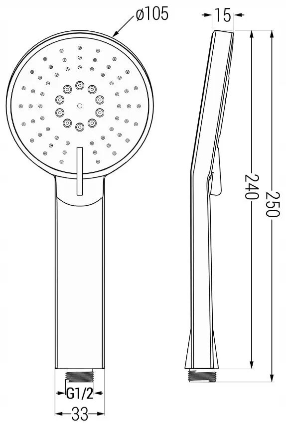 Mexen príslušenstvo - 1-bodový ručný sprchový set R-40, biela, 785406052-20