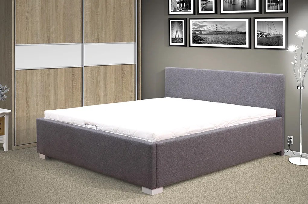 Nabytekmorava Moderná posteľ s čelami Fanny HIT s MOT otváraním ÚP 160x200 cm Farba: Savana sivá