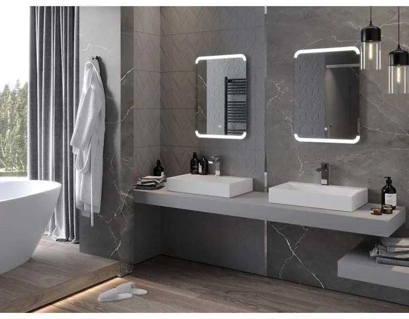 Mexen Nida, LED kúpeľňové zrkadlo s podsvietením 50x70 cm, 6000K, ochrana proti zahmlievaniu, 9806-050-070-611-00