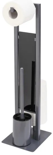 WENKO 25552100 - WC kefa RIVALTA 18x70 cm sivá/čierna