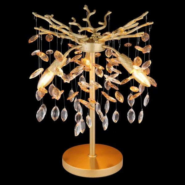 Globo 64138TG - Stolná lampa QUEENA 3xE14/40W/230V zlatá