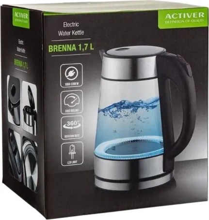 Activer Sklenená rýchlovarná kanvica Brenna 1,7 l