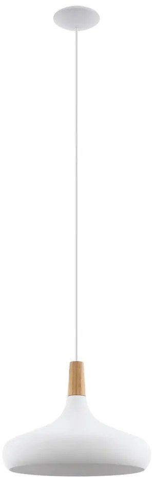 Biele závesné svietidlo s kovovým tienidlom ø 40 cm SABINAR – EGLO