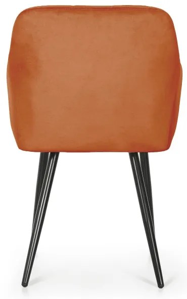 Sada dvoch jedálenských stoličiek LUXANO zamatové, medené / čierne nohy (2 ks)