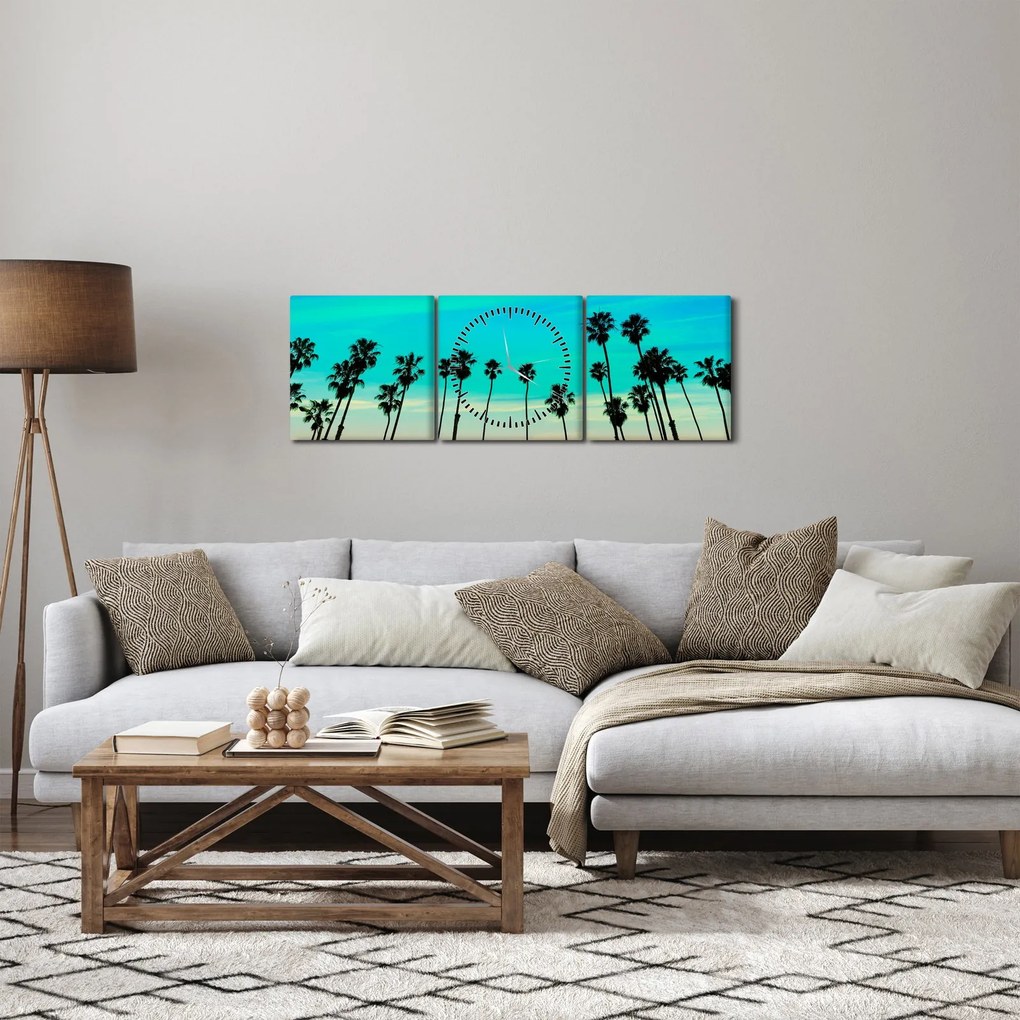 Obraz - Kalifornia (s hodinami) (90x30 cm)