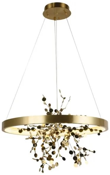 LED Stmievateľný luster na lanku LED/40W/230V 3000-6500K zlatá + diaľkové ovládanie