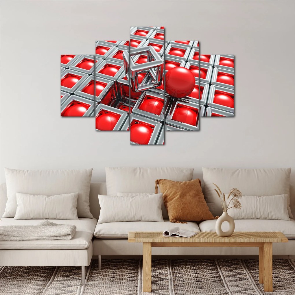 Obraz - 3D metalická abstrakcia (150x105 cm)
