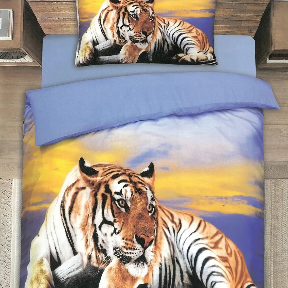 Obliečky GERDA TIGER 3-dielna sada 140x200 cm