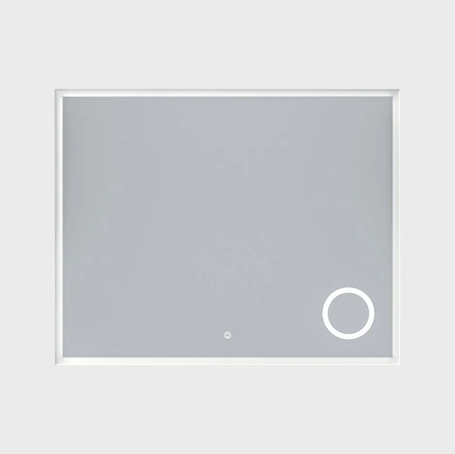 Erga Luna, LED zrkadlo 100x80cm s kozmetickým zrkadlom 3x zväčšenie, 2760 lm, 6500K, predné/zadné osvetlenie, ERG-V01-124-1080-00