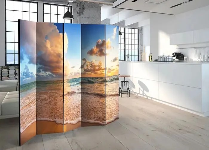 Paraván - Morning by the Sea II [Room Dividers] Veľkosť: 225x172, Verzia: Jednostranný