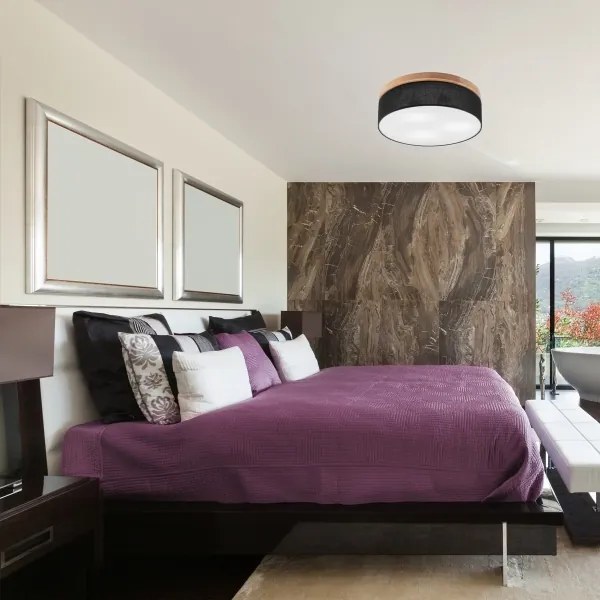 Brilagi - LED Stropné svietidlo BELLADONNA 3xE27/15W/230V pr. 50 cm čierna/dub