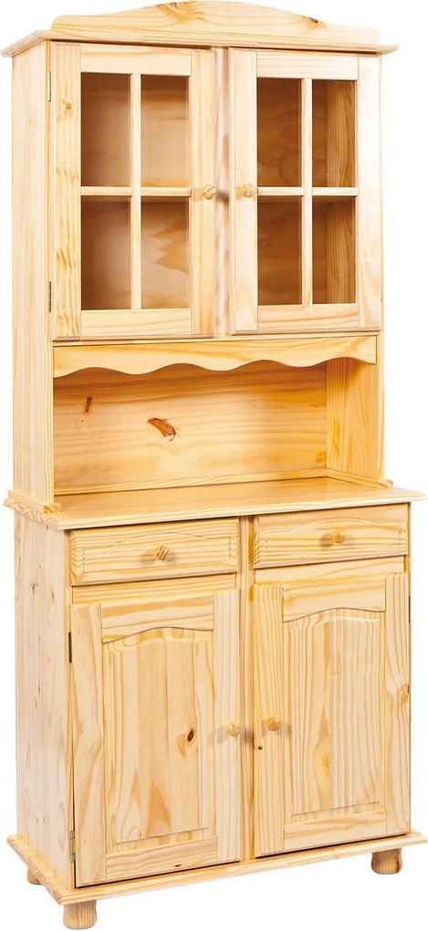 XXXLutz PRÍBORNÍK S VITRÍNOU, borovica, prírodná farba, 88/198/43 cm P & B - Sklenené vitríny - 000528013317