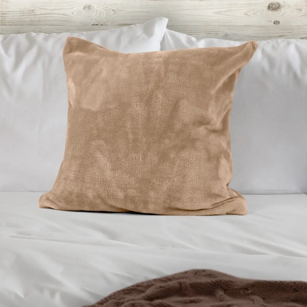 Polášek Poťah na vankúš z mikroplyšu - Svetlo béžová | 70 x 90 cm