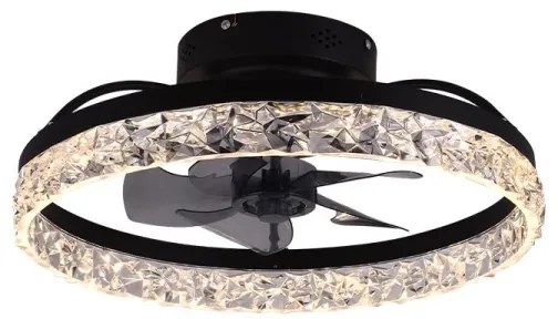 LED Stmievateľné stropné svietidlo s ventilátorom LED/35W/230V 3000-6500K černá+DO
