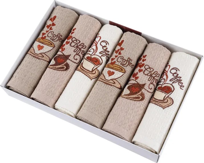 Sada vaflových utierok KÁVA 40 x 60 cm 6 ks