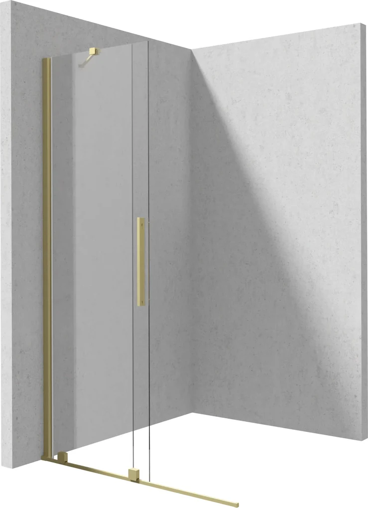 Deante Prizma, posuvné sprchové dvere 1200x1950mm, 6mm číre sklo, zlatý matný profil, DEA-KTJ_R32R
