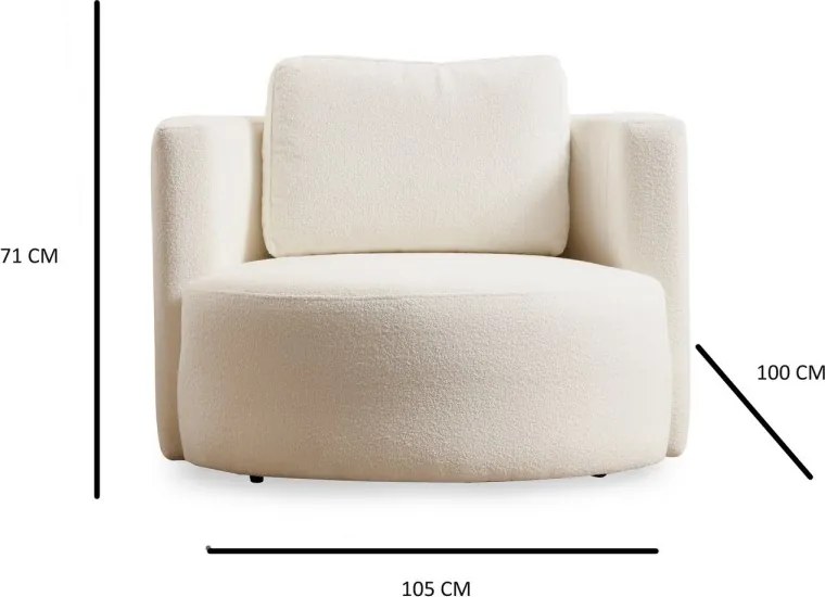 Dizajnové kreslo Asos bouclé krémové