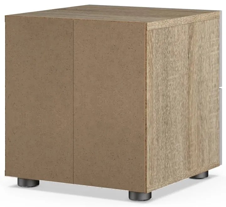 Biely nočný stolík v dekore duba Pepe - Tvilum