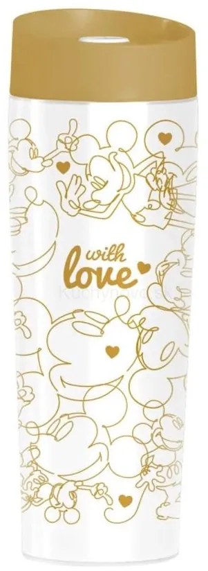 DISNEY Mickey Gold Hearts termohrnček 400 ml