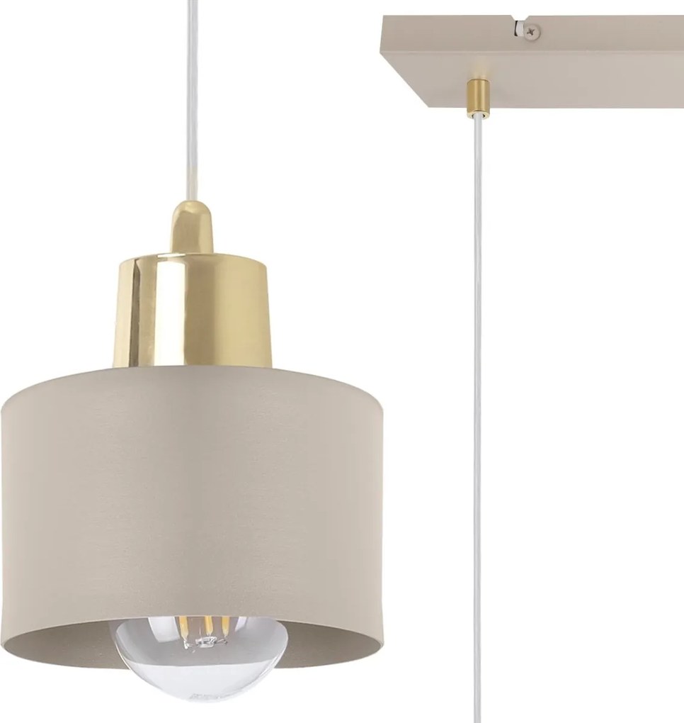 Závesné svietidlo Panta, 4x béžové kovové tienidlo, g