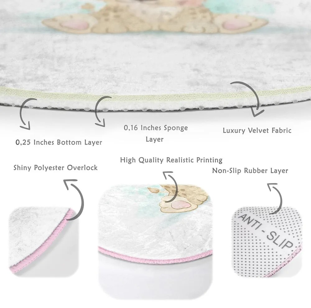 Biely detský koberec ø 80 cm Comfort – Mila Home